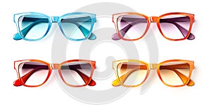 Colorful assortment of fashion sunglasses