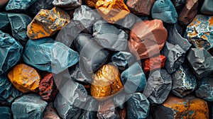 Colorful assortment of rocks and minerals