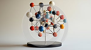 Colorful Atom Model Representing Molecular Structure