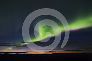 Colorful aurora display