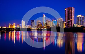 Colorful Austin Night Scene displays million of City Lights