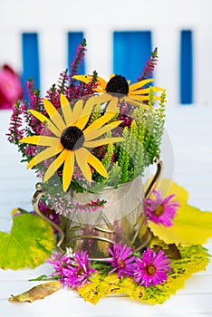 Colorful autumn flower arrangement