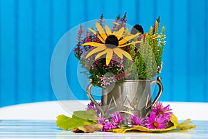 Colorful autumn flower arrangement