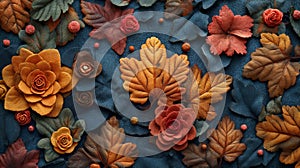 Colorful autumn leaves background. Fall season concept. Selective focus