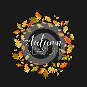 Colorful Autumn Leaves Background. Floral Banner Design