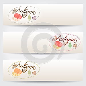 Colorful autumn leaves banners