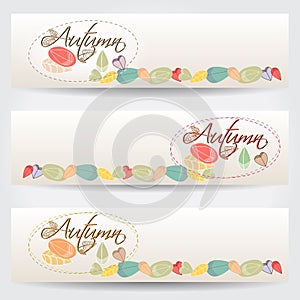 Colorful autumn leaves banners