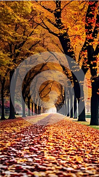 Colorful Autumn Leaves Blanketing the Ground illustration Artificial Intelligence artwork generated