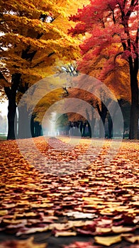Colorful Autumn Leaves Blanketing the Ground illustration Artificial Intelligence artwork generated