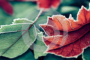 Colorful Autumn Leaves Stunning color closeup abstract design with vein texture