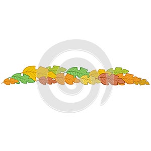 Colorful autumn oak leaves border or frame for design