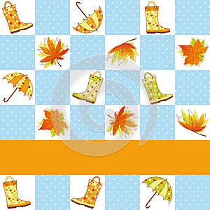 Colorful autumn rain seamless pattern