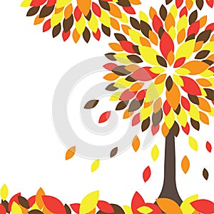 Colorful Autumn tree. Vector illustration