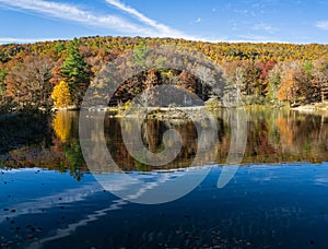 Colorful Autumn View of Pandapas Pond