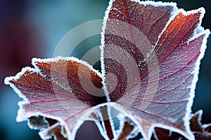 Colorful Autumn -Winter Leaves Stunning color closeup abstract design with vein texture