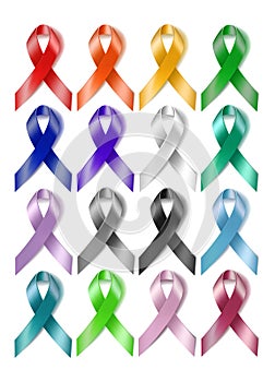 Colorful awareness ribbons photo