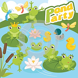 Colorful baby animals pond party