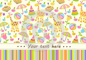 Colorful Baby shower background with place for text.