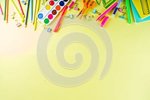 Colorful back to school stuff background