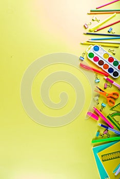 Colorful back to school stuff background