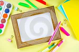 Colorful back to school stuff background