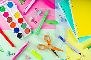 Colorful back to school stuff background