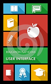 Colorful back to school user interface mobile app