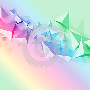 Colorful background with 3d polygon triangle shapes