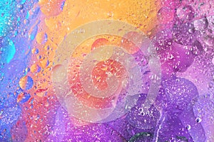 Colorful Background with Bubbles in Purple Orange and Blue