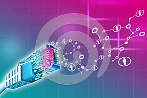 Colorful background with cabel