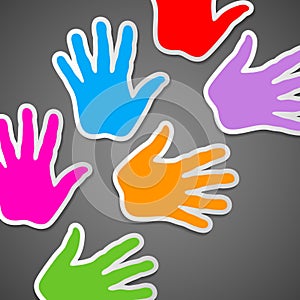 Colorful background of child hand