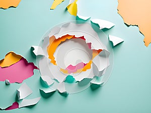 colorful background with colored torn paper