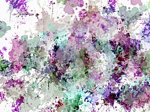 Random violish paint stains over withe white background