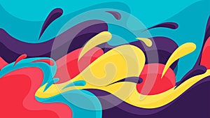 Colorful background design in abstract fluid shapes