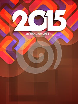Colorful background design for happy new year 2015.