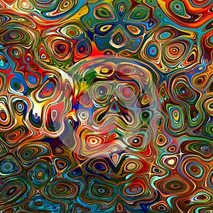 Colorful Background. Folk Art. Abstract Fantasy Illustration. Rainbow Colours. Red Green Blue Colors. Colourful Psychedelic