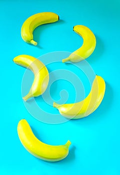 Colorful background with fresh bananas
