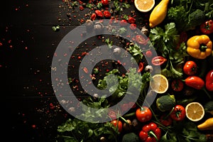 Colorful background with fresh healthy vegetables