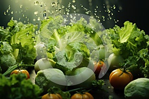 Colorful background with fresh healthy vegetables