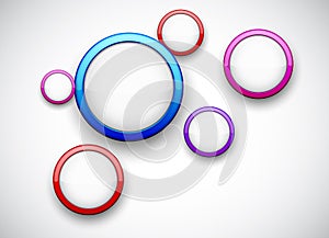 Colorful background with glossy circles.