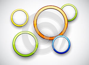 Colorful background with glossy circles.