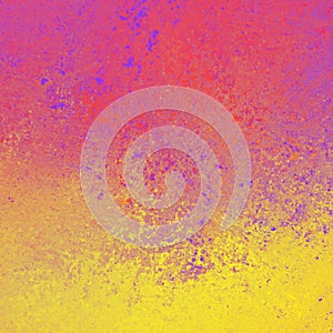 Colorful background with grunge texture in bright yellow purple pink and red, bold color splash painting