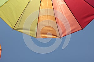 Colorful background of the haning umbrella photo