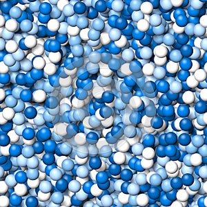 Colorful background made of balls in cold colors of blue and white