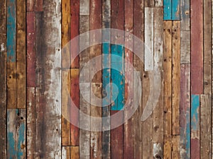 Colorful background made from old wooden planks.