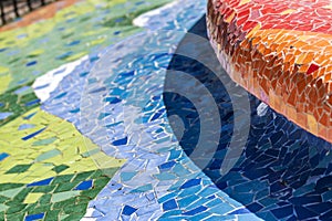 Colorful background of mosaic pieces