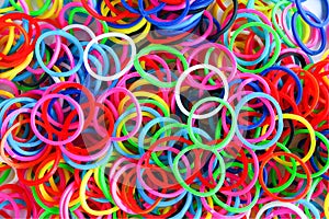 Colorful background rainbow colors rubber bands loom