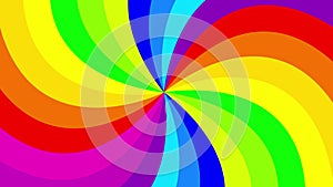 Colorful background rainbow that rotating spiral. 2d animation.