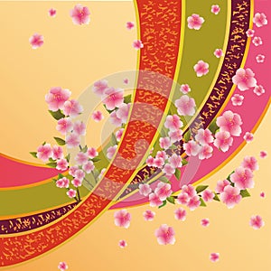 Colorful background with sakura blossom