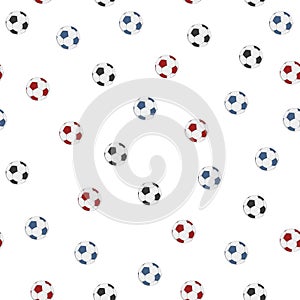 Colorful background of soccer balls.